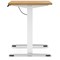 Air Lite 1400mm Slim Height Adjustable Office Desk, White Leg, Oak