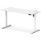 Air Lite 1400mm Slim Height Adjustable Office Desk, White Leg, White