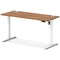 Air Lite 1400mm Slim Height Adjustable Office Desk, White Leg, Walnut