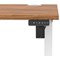 Air Lite 1400mm Slim Height Adjustable Office Desk, White Leg, Walnut