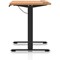 Air Lite 1600mm Slim Height Adjustable Office Desk, Black Leg, Beech