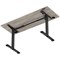 Air Lite 1600mm Slim Height Adjustable Office Desk, Black Leg, Grey Oak