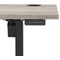 Air Lite 1600mm Slim Height Adjustable Office Desk, Black Leg, Grey Oak