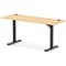Air Lite 1600mm Slim Height Adjustable Office Desk, Black Leg, Maple