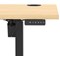 Air Lite 1600mm Slim Height Adjustable Office Desk, Black Leg, Maple