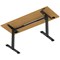 Air Lite 1600mm Slim Height Adjustable Office Desk, Black Leg, Oak