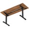 Air Lite 1600mm Slim Height Adjustable Office Desk, Black Leg, Walnut