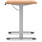 Air Lite 1600mm Slim Height Adjustable Office Desk, Silver Leg, Beech