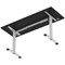 Air Lite 1600mm Slim Height Adjustable Office Desk, Silver Leg, Black