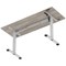 Air Lite 1600mm Slim Height Adjustable Office Desk, Silver Leg, Grey Oak