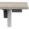 Air Lite 1600mm Slim Height Adjustable Office Desk, Silver Leg, Grey Oak