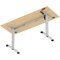 Air Lite 1600mm Slim Height Adjustable Office Desk, Silver Leg, Maple