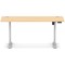 Air Lite 1600mm Slim Height Adjustable Office Desk, Silver Leg, Maple