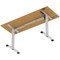 Air Lite 1600mm Slim Height Adjustable Office Desk, Silver Leg, Oak