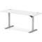Air Lite 1600mm Slim Height Adjustable Office Desk, Silver Leg, White