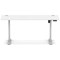 Air Lite 1600mm Slim Height Adjustable Office Desk, Silver Leg, White