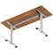 Air Lite 1600mm Slim Height Adjustable Office Desk, Silver Leg, Walnut
