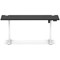 Air Lite 1600mm Slim Height Adjustable Office Desk, White Leg, Black