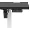 Air Lite 1600mm Slim Height Adjustable Office Desk, White Leg, Black