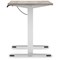Air Lite 1600mm Slim Height Adjustable Office Desk, White Leg, Grey Oak