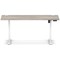 Air Lite 1600mm Slim Height Adjustable Office Desk, White Leg, Grey Oak