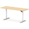 Air Lite 1600mm Slim Height Adjustable Office Desk, White Leg, Maple