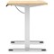 Air Lite 1600mm Slim Height Adjustable Office Desk, White Leg, Maple