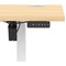 Air Lite 1600mm Slim Height Adjustable Office Desk, White Leg, Maple