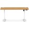 Air Lite 1600mm Slim Height Adjustable Office Desk, White Leg, Oak