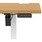 Air Lite 1600mm Slim Height Adjustable Office Desk, White Leg, Oak