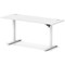 Air Lite 1600mm Slim Height Adjustable Office Desk, White Leg, White