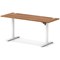 Air Lite 1600mm Slim Height Adjustable Office Desk, White Leg, Walnut