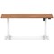 Air Lite 1600mm Slim Height Adjustable Office Desk, White Leg, Walnut