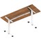 Air Lite 1600mm Slim Height Adjustable Office Desk, White Leg, Walnut