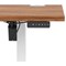 Air Lite 1600mm Slim Height Adjustable Office Desk, White Leg, Walnut