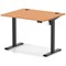 Air Lite 1000mm Height Adjustable Office Desk, Black Leg, Beech