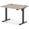Air Lite 1000mm Height Adjustable Office Desk, Black Leg, Grey Oak