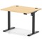 Air Lite 1000mm Height Adjustable Office Desk, Black Leg, Maple