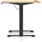 Air Lite 1000mm Height Adjustable Office Desk, Black Leg, Maple