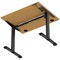Air Lite 1000mm Height Adjustable Office Desk, Black Leg, Oak