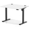 Air Lite 1000mm Height Adjustable Office Desk, Black Leg, White
