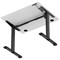 Air Lite 1000mm Height Adjustable Office Desk, Black Leg, White
