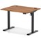 Air Lite 1000mm Height Adjustable Office Desk, Black Leg, Walnut
