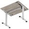 Air Lite 1000mm Height Adjustable Office Desk, Silver Leg, Grey Oak