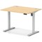 Air Lite 1000mm Height Adjustable Office Desk, Silver Leg, Maple