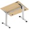 Air Lite 1000mm Height Adjustable Office Desk, Silver Leg, Maple