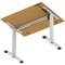 Air Lite 1000mm Height Adjustable Office Desk, Silver Leg, Oak