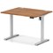 Air Lite 1000mm Height Adjustable Office Desk, Silver Leg, Walnut