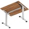 Air Lite 1000mm Height Adjustable Office Desk, Silver Leg, Walnut