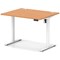 Air Lite 1000mm Height Adjustable Office Desk, White Leg, Beech